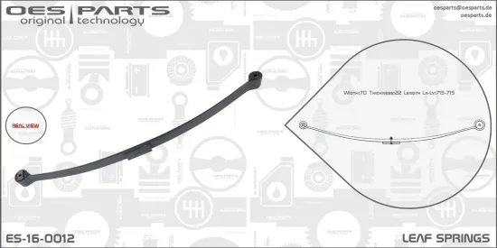 Federblatt Hinterradaufhängung OES PARTS ES-16-0012 Bild Federblatt Hinterradaufhängung OES PARTS ES-16-0012