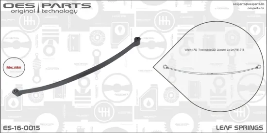 Federblatt Hinterradaufhängung OES PARTS ES-16-0015 Bild Federblatt Hinterradaufhängung OES PARTS ES-16-0015