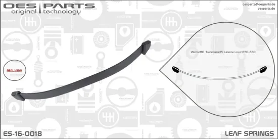 Federblatt Hinterradaufhängung OES PARTS ES-16-0018 Bild Federblatt Hinterradaufhängung OES PARTS ES-16-0018