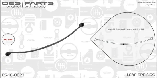 Federblatt Hinterradaufhängung OES PARTS ES-16-0023 Bild Federblatt Hinterradaufhängung OES PARTS ES-16-0023