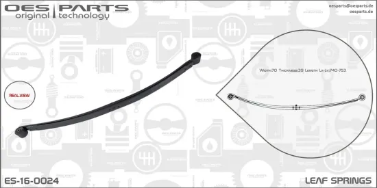 Federblatt Hinterradaufhängung OES PARTS ES-16-0024 Bild Federblatt Hinterradaufhängung OES PARTS ES-16-0024