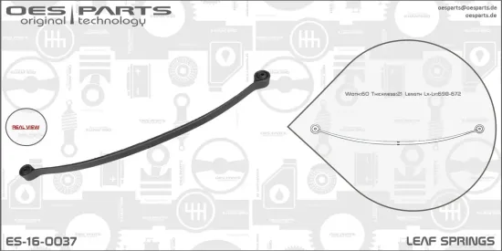 Federblatt Hinterradaufhängung OES PARTS ES-16-0037 Bild Federblatt Hinterradaufhängung OES PARTS ES-16-0037