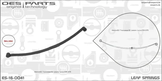 Federblatt Hinterradaufhängung OES PARTS ES-16-0041 Bild Federblatt Hinterradaufhängung OES PARTS ES-16-0041