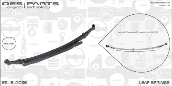 Federblatt Hinterradaufhängung OES PARTS ES-16-0056 Bild Federblatt Hinterradaufhängung OES PARTS ES-16-0056