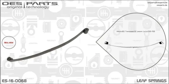Federblatt Hinterradaufhängung OES PARTS ES-16-0068 Bild Federblatt Hinterradaufhängung OES PARTS ES-16-0068