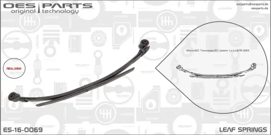 Federblatt Hinterradaufhängung OES PARTS ES-16-0069 Bild Federblatt Hinterradaufhängung OES PARTS ES-16-0069