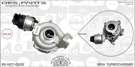 Lader, Aufladung OES PARTS ES-N07-0222 Bild Lader, Aufladung OES PARTS ES-N07-0222
