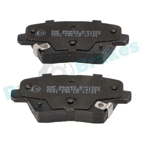 Bremsbelagsatz, Scheibenbremse Hinterachse RAP BRAKES R-P1592 Bild Bremsbelagsatz, Scheibenbremse Hinterachse RAP BRAKES R-P1592
