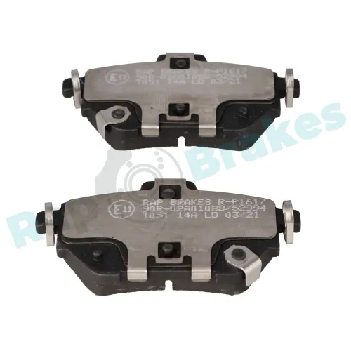 Bremsbelagsatz, Scheibenbremse Hinterachse RAP BRAKES R-P1617 Bild Bremsbelagsatz, Scheibenbremse Hinterachse RAP BRAKES R-P1617