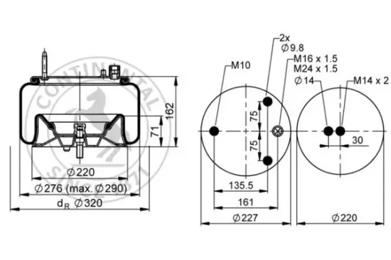 Federbalg, Luftfederung CONTITECH AIR SPRING 4563 N P02 Bild Federbalg, Luftfederung CONTITECH AIR SPRING 4563 N P02