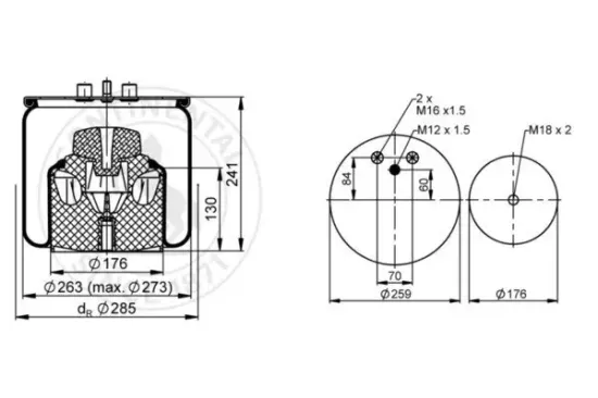 Federbalg, Luftfederung CONTITECH AIR SPRING 4878 N1 P21 Bild Federbalg, Luftfederung CONTITECH AIR SPRING 4878 N1 P21