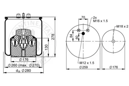 Federbalg, Luftfederung CONTITECH AIR SPRING 4882 N1 P25 Bild Federbalg, Luftfederung CONTITECH AIR SPRING 4882 N1 P25