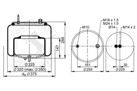 Federbalg, Luftfederung CONTITECH AIR SPRING 6640 N P01 Bild Federbalg, Luftfederung CONTITECH AIR SPRING 6640 N P01