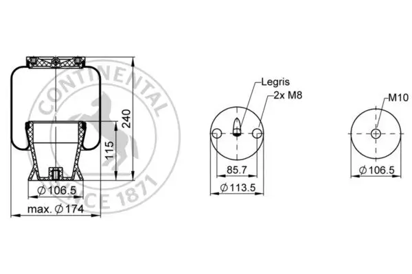 Federbalg, Luftfederung CONTITECH AIR SPRING SZ 135-19 Bild Federbalg, Luftfederung CONTITECH AIR SPRING SZ 135-19