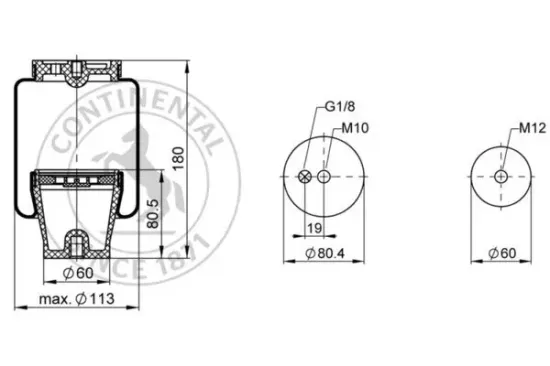 Federbalg, Luftfederung CONTITECH AIR SPRING SZ 55-20 P01 Bild Federbalg, Luftfederung CONTITECH AIR SPRING SZ 55-20 P01