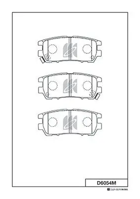 Bremsbelagsatz, Scheibenbremse Hinterachse MK Kashiyama D6054M Bild Bremsbelagsatz, Scheibenbremse Hinterachse MK Kashiyama D6054M