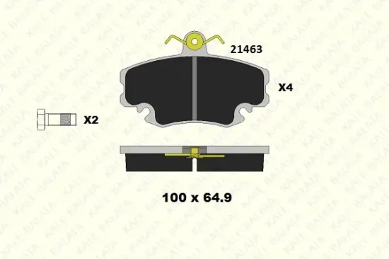 Bremsbelagsatz, Scheibenbremse Vorderachse KALE 21463 182 14 Bild Bremsbelagsatz, Scheibenbremse Vorderachse KALE 21463 182 14