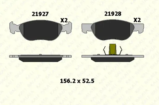 Bremsbelagsatz, Scheibenbremse Vorderachse KALE 21927 179 05 Bild Bremsbelagsatz, Scheibenbremse Vorderachse KALE 21927 179 05