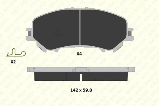 Bremsbelagsatz, Scheibenbremse Vorderachse KALE 22065 167 14 Bild Bremsbelagsatz, Scheibenbremse Vorderachse KALE 22065 167 14