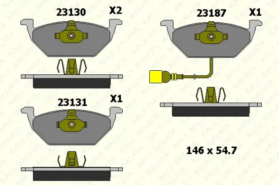 Bremsbelagsatz, Scheibenbremse Vorderachse KALE 23131 197 05 Bild Bremsbelagsatz, Scheibenbremse Vorderachse KALE 23131 197 05