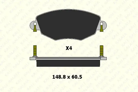 Bremsbelagsatz, Scheibenbremse Vorderachse KALE 23279 185 14 Bild Bremsbelagsatz, Scheibenbremse Vorderachse KALE 23279 185 14