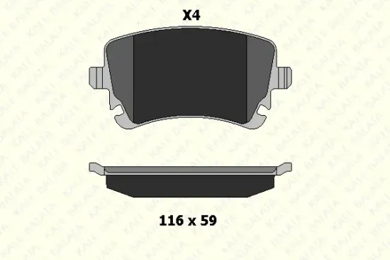 Bremsbelagsatz, Scheibenbremse Vorderachse KALE 23326 177 24 Bild Bremsbelagsatz, Scheibenbremse Vorderachse KALE 23326 177 24