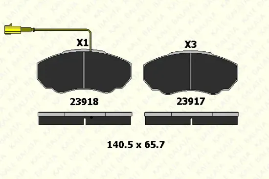 Bremsbelagsatz, Scheibenbremse Vorderachse KALE 23917 191 05 Bild Bremsbelagsatz, Scheibenbremse Vorderachse KALE 23917 191 05