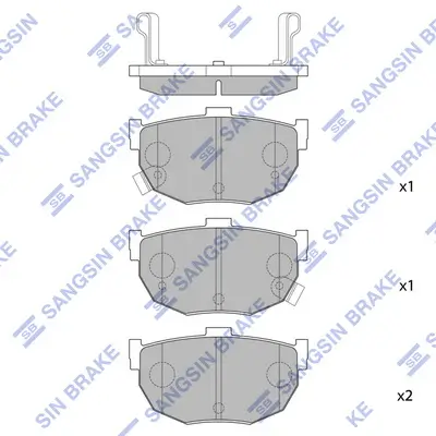 Bremsbelagsatz, Scheibenbremse Hinterachse Hi-Q SP1062 Bild Bremsbelagsatz, Scheibenbremse Hinterachse Hi-Q SP1062