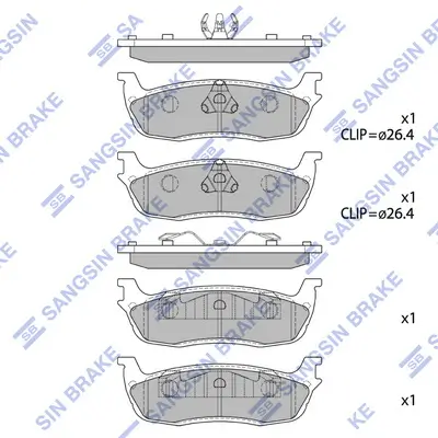 Bremsbelagsatz, Scheibenbremse Hinterachse Hi-Q SP1295