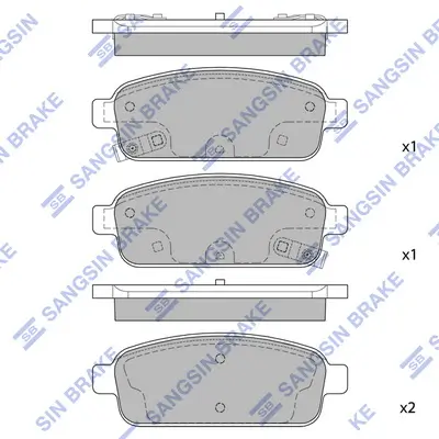 Bremsbelagsatz, Scheibenbremse Hinterachse Hi-Q SP1363 Bild Bremsbelagsatz, Scheibenbremse Hinterachse Hi-Q SP1363