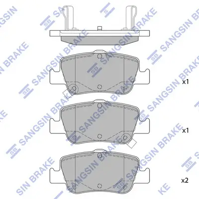 Bremsbelagsatz, Scheibenbremse Hinterachse Hi-Q SP1501 Bild Bremsbelagsatz, Scheibenbremse Hinterachse Hi-Q SP1501
