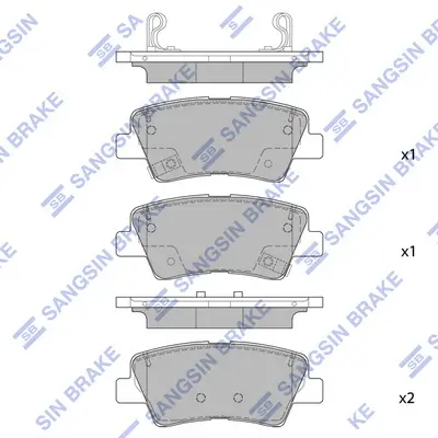 Bremsbelagsatz, Scheibenbremse Hinterachse Hi-Q SP1845 Bild Bremsbelagsatz, Scheibenbremse Hinterachse Hi-Q SP1845