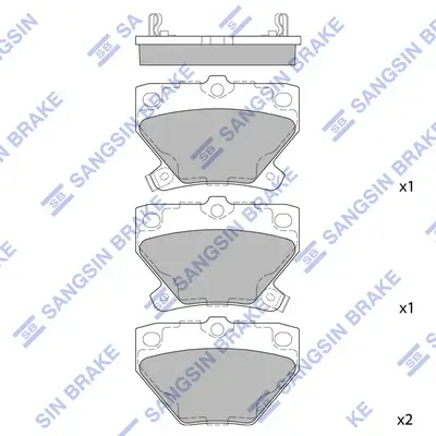 Bremsbelagsatz, Scheibenbremse Hinterachse Hi-Q SP2044 Bild Bremsbelagsatz, Scheibenbremse Hinterachse Hi-Q SP2044