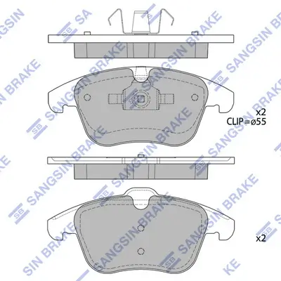 Bremsbelagsatz, Scheibenbremse Vorderachse Hi-Q SP2101-F Bild Bremsbelagsatz, Scheibenbremse Vorderachse Hi-Q SP2101-F