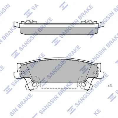 Bremsbelagsatz, Scheibenbremse Hinterachse Hi-Q SP2254 Bild Bremsbelagsatz, Scheibenbremse Hinterachse Hi-Q SP2254