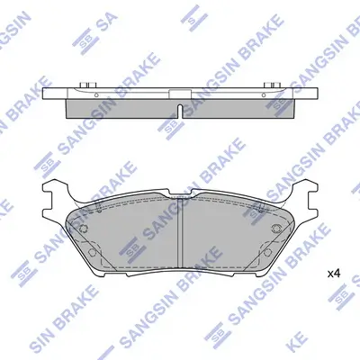 Bremsbelagsatz, Scheibenbremse Hinterachse Hi-Q SP4504 Bild Bremsbelagsatz, Scheibenbremse Hinterachse Hi-Q SP4504