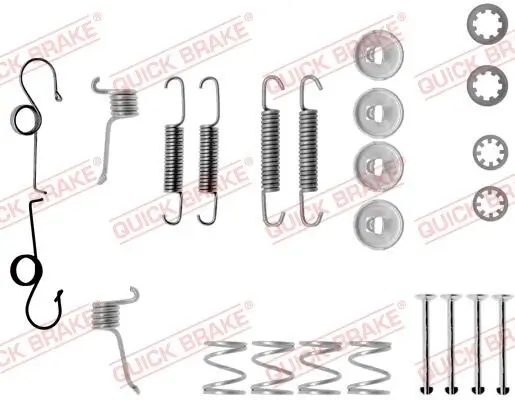 Zubehörsatz, Bremsbacken Hinterachse QUICK BRAKE 105-0511 Bild Zubehörsatz, Bremsbacken Hinterachse QUICK BRAKE 105-0511