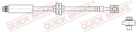 Bremsschlauch Vorderachse links Vorderachse rechts QUICK BRAKE 50.201X Bild Bremsschlauch Vorderachse links Vorderachse rechts QUICK BRAKE 50.201X