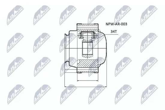 Gelenksatz, Antriebswelle Vorderachse NTY NPW-AR-003 Bild Gelenksatz, Antriebswelle Vorderachse NTY NPW-AR-003
