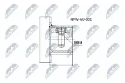 Gelenksatz, Antriebswelle Vorderachse Vorderachse links Vorderachse rechts getriebeseitig NTY NPW-AU-001