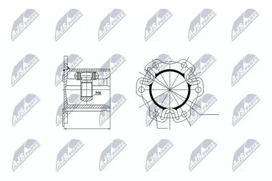 Gelenksatz, Antriebswelle NTY NPW-AU-003 Bild Gelenksatz, Antriebswelle NTY NPW-AU-003