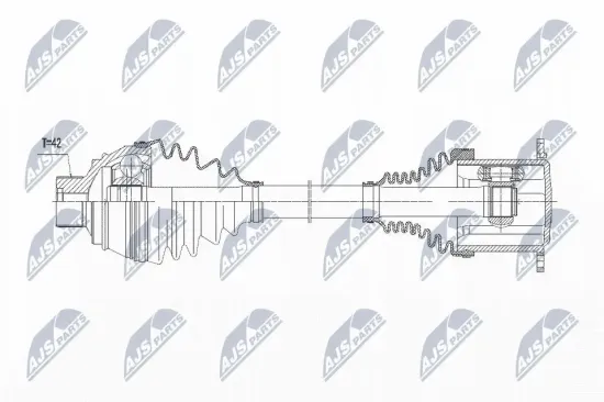 Antriebswelle Vorderachse Vorderachse links Vorderachse rechts NTY NPW-AU-013 Bild Antriebswelle Vorderachse Vorderachse links Vorderachse rechts NTY NPW-AU-013
