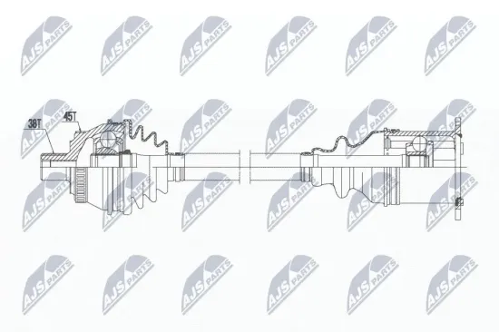 Antriebswelle Vorderachse rechts NTY NPW-AU-017 Bild Antriebswelle Vorderachse rechts NTY NPW-AU-017