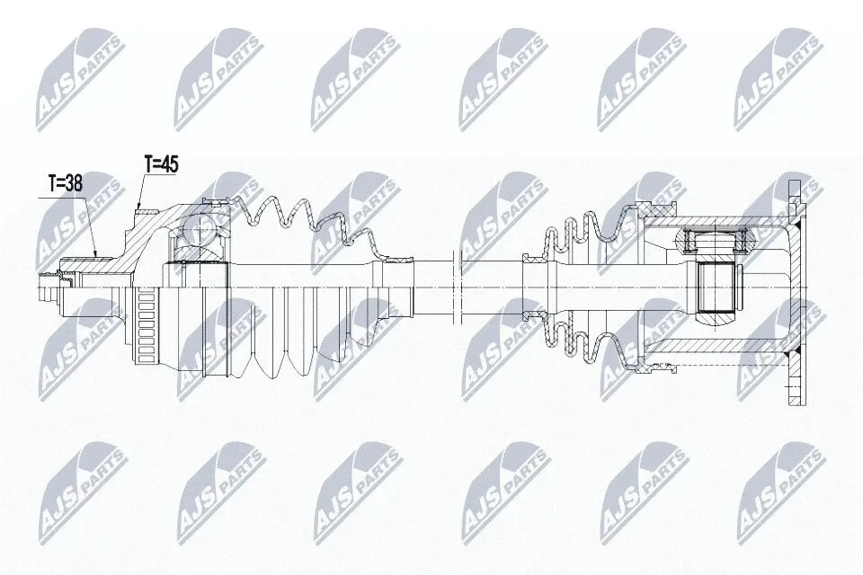 Antriebswelle Vorderachse links NTY NPW-AU-029