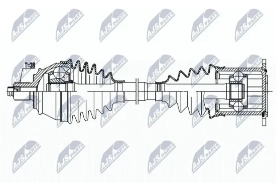 Antriebswelle Vorderachse links NTY NPW-AU-033 Bild Antriebswelle Vorderachse links NTY NPW-AU-033