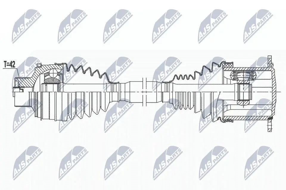 Antriebswelle Vorderachse links Vorderachse rechts NTY NPW-AU-037
