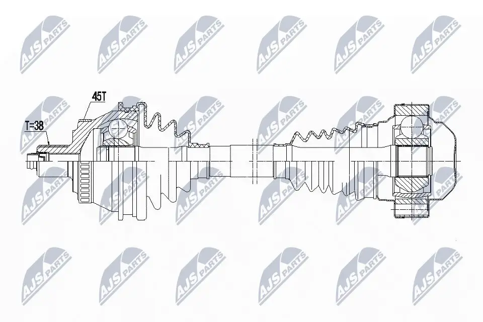 Antriebswelle Vorderachse rechts NTY NPW-AU-048