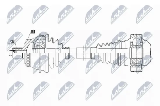 Antriebswelle Vorderachse rechts NTY NPW-AU-048 Bild Antriebswelle Vorderachse rechts NTY NPW-AU-048