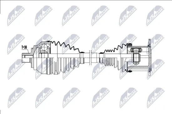 Antriebswelle Vorderachse links NTY NPW-AU-077 Bild Antriebswelle Vorderachse links NTY NPW-AU-077