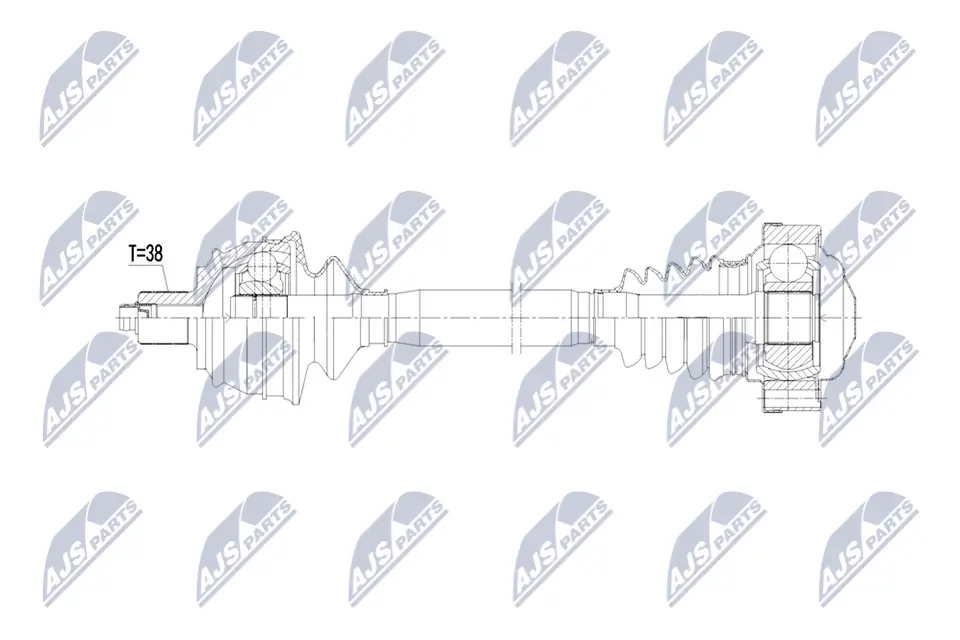 Antriebswelle Hinterachse links Hinterachse rechts NTY NPW-AU-085